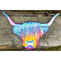 Aluminium Enamelled Highland Cow Wallart