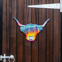 Aluminium Enamelled Highland Cow Wallart