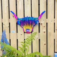 Aluminium Enamelled Highland Cow Wallart