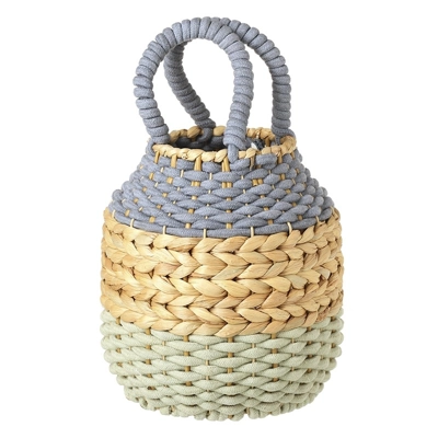 Rope Basket Blue and Sage Medium Rope Basket Blue and Sage Medium