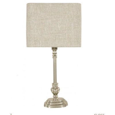 Chrome Candlestick Lamp Oatmeal Chrome Candlestick Lamp Oatmeal