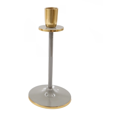 Aluminium candle stick 20cm Grey