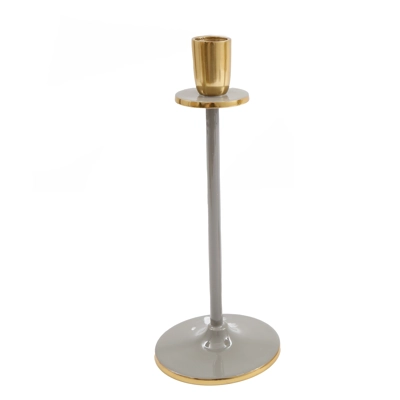 Aluminium candle stick 26cm Grey