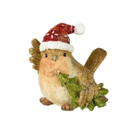 Christmas Robin and Tree Figurine