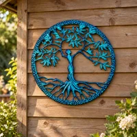 Aluminium Enamelled Lady of Life Wallart Rainbow