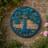 Aluminium Enamelled Lady of Life Wallart Aqua