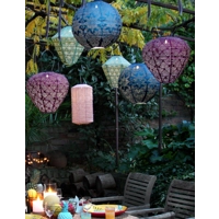 Globe Solar Lantern Teal Blue