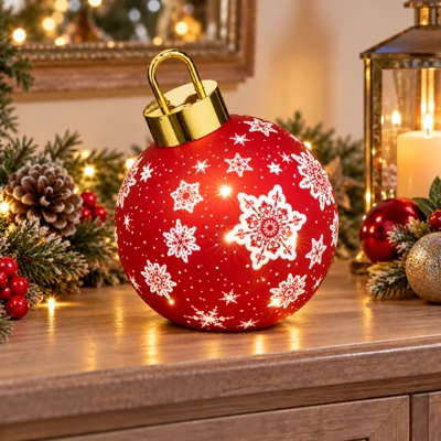 LED Giant Table Top Bauble Red