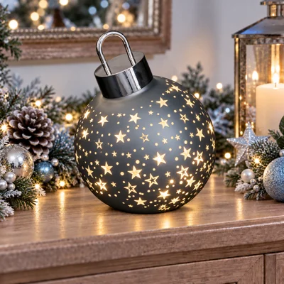 LED Giant Bauble Matt Silver