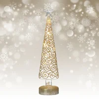LED Glass Gold Swirl Tree