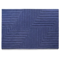 Linear 120x170cm Wool Rug Blue