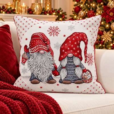 Mr & Mrs Gonk Tapestry Filled Cushion