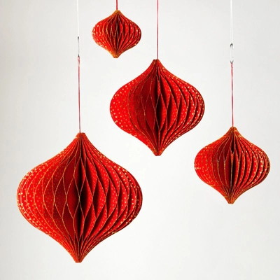 Handmade Premium 10" Onion Decoration Red