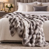 Luxurious Faux Fur Throw Grey