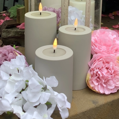 LED Outdoor Candle Sand Medium