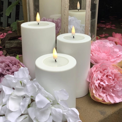 LED Outdoor Candle White Medium