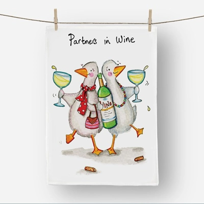 Tea Towel Partners in Wine