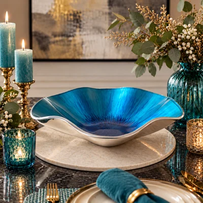 Aluminium Enamelled Poppy Bowl Large Aqua