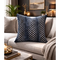 Leona Feather Filled Large Cushion Navy
