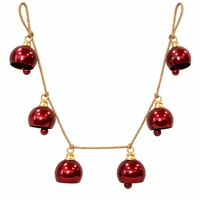 Glossy Red Metal Bell Garland
