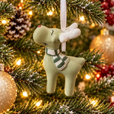 Reindeer Ceramic Pendant