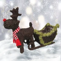 Brushwood Reindeer with Sleigh