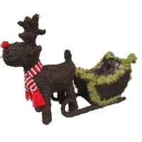 Brushwood Reindeer with Sleigh