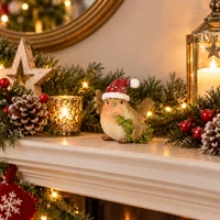 Christmas Robin and Tree Figurine