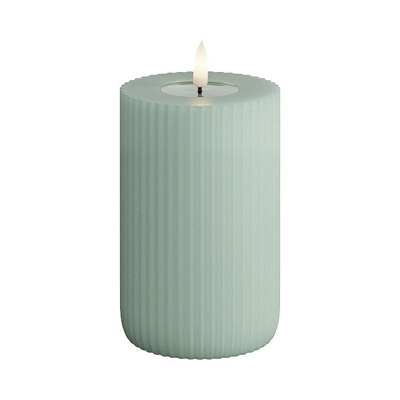 LED Solid Stripe Candle Sage Medium