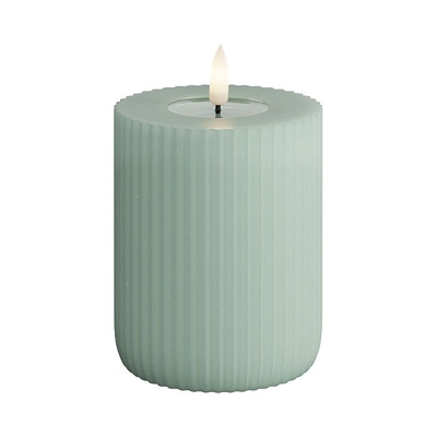 LED Solid Stripe Candle Sage Small