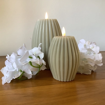 LED Striped Candle Sand Large