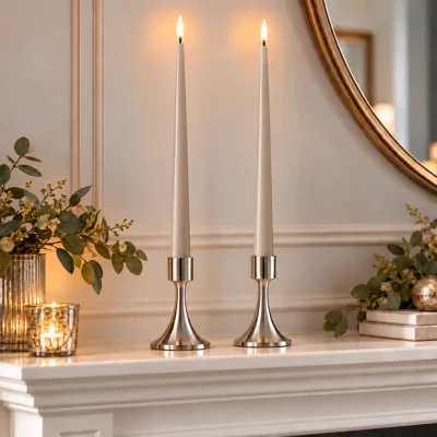 LED Candle Sand Set of 2 Taper Candles