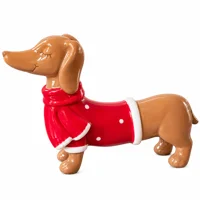 Festive Sausage Dog Figurine