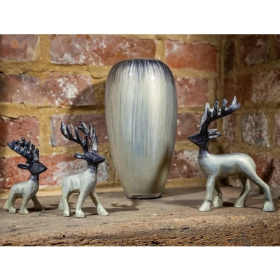 Aluminium Enamelled Large Vase Silver Aluminium Enamelled Large Vase Silver