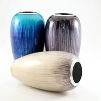 Aluminium Enamelled Large Vase Silver