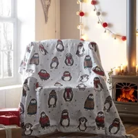 Cuddly Penguin Fleece Throw