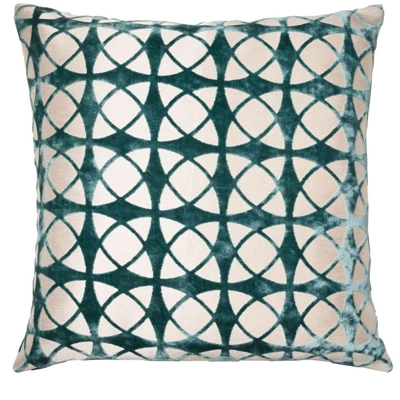 Geo Feather Filled Cushion Teal Geo Feather Filled Cushion Teal