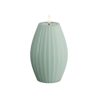 LED Striped Candle Sage Large