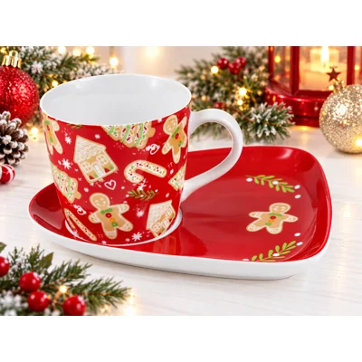 Sugar Cookies Christmas Mug & Biscuit Saucer