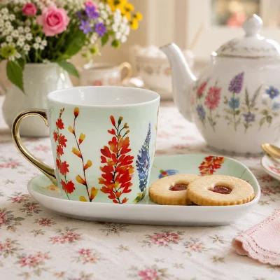Sunburst Floral Cup and..