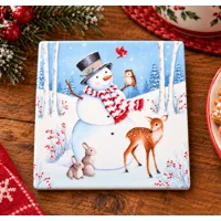 Ceramic Christmas Coaster Set of 4 Snowman