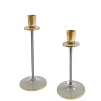 Aluminium candle stick 20cm Grey