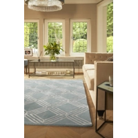 Vienna 2000x290cm Wool & Viscose Rug Blue