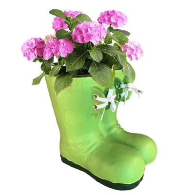 Welly Boots Planter Green