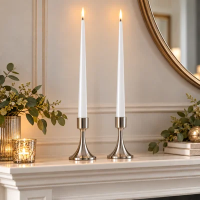 LED Candle White Set of 2 Taper Candles