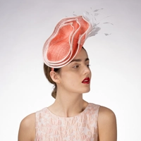 Coral Triple Layer Sinamay Headband Fascinator