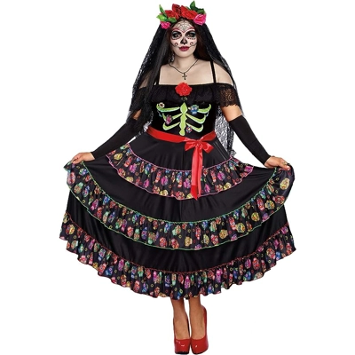 Lady Of The Dead Adult Costume Lady Of The Dead Adult Costume