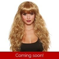 Beach Wave Wig with Bangs