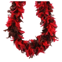 Red and Chocolate Faux Feather Boa