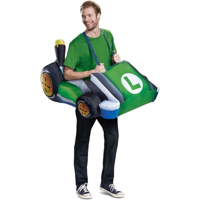 Luigi Mario Kart Inflatable Adult Costume Luigi Mario Kart Inflatable Adult Costume